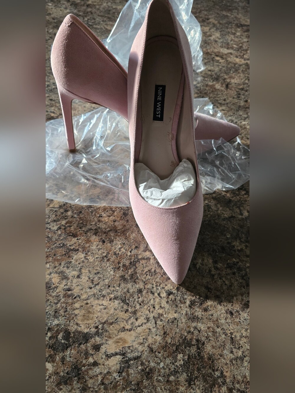 Classic Pointed-Toe Pink Suede Pumps - Picture 2 of 5